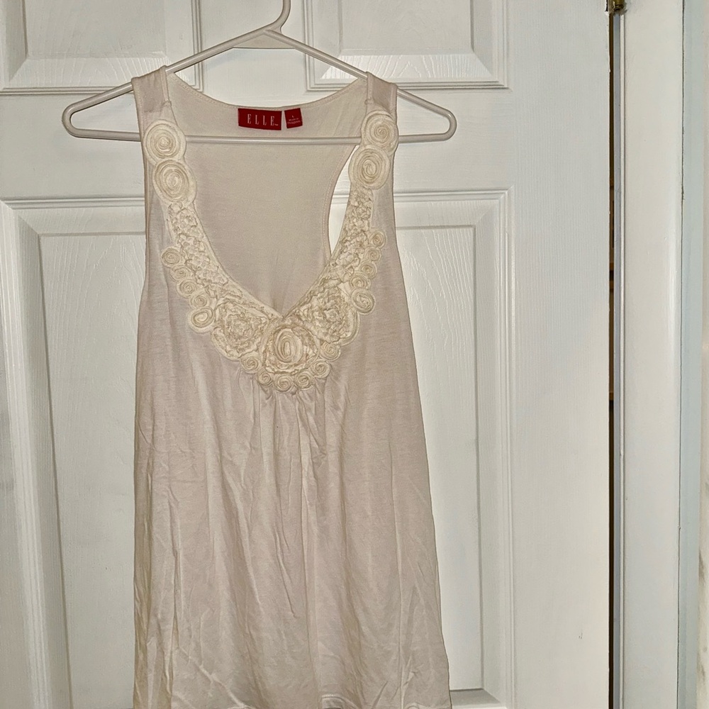Elle Cream Sleeveless Top